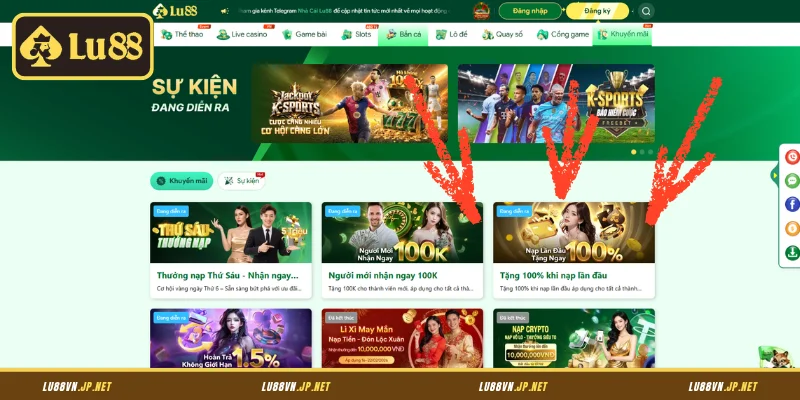 Giới thiệu chương trình tặng 100% nạp lần đầu Lu88