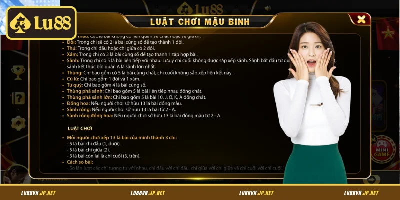 Hướng dẫn chơi Mậu binh Lu88